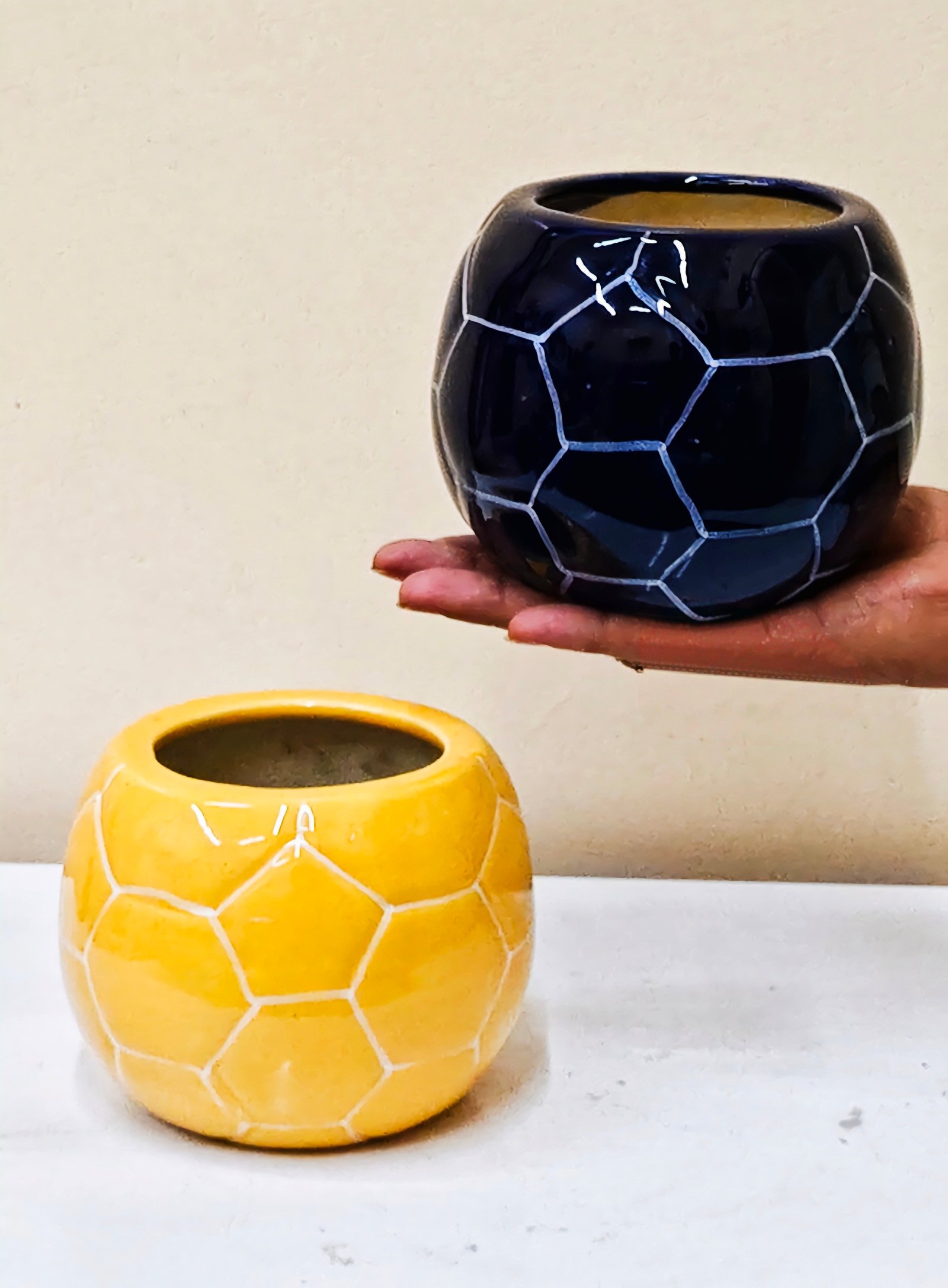 Football Shape Ceramic Planters Pot 1 pic
