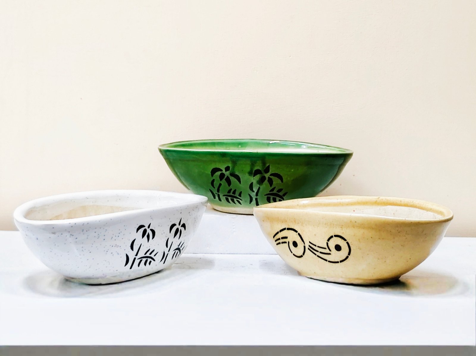 Leaf Handpainted Ceramic Indoor Bonsai Pots 1 pic